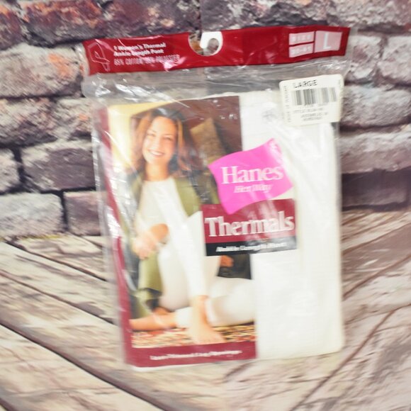 Hanes Her Way Large Hip 39”-41” Thermal Ankle Length Pants Yr 2003 NOS - Picture 1 of 12
